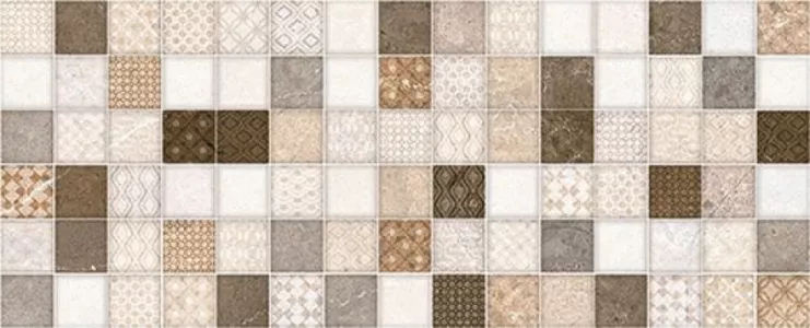 Плитка Unicer 58x24 декор Mosaico Cosmos Marron Декор Настенный глянцевая бежевый, белый, коричневый