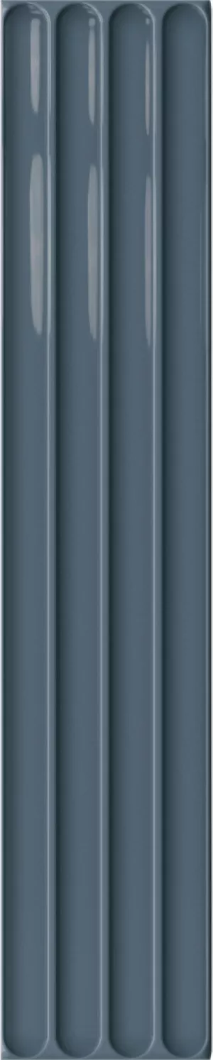 Плитка Dna настенная рельефная Plinto In Blue Gloss 54x11 глянцевая синий