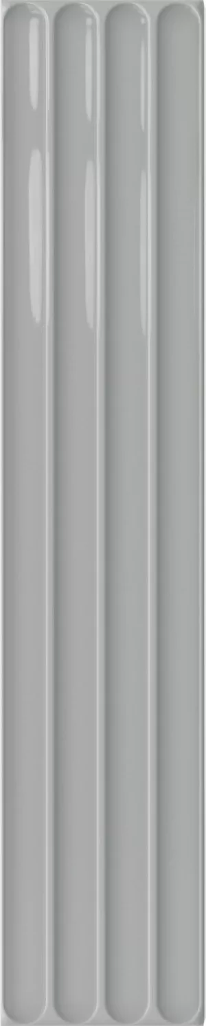 Плитка Dna настенная рельефная Plinto In Grey Gloss 54x11 глянцевая серый