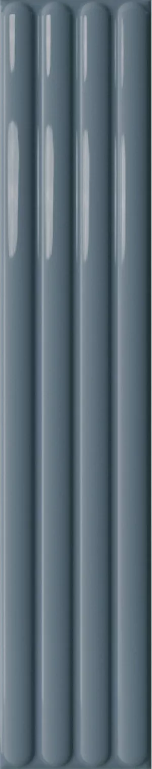 Плитка Dna настенная рельефная Plinto Out Blue Gloss 54x11 глянцевая синий