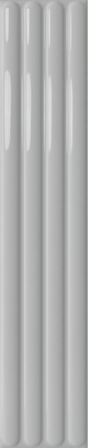 Плитка Dna настенная рельефная Plinto Out Grey Gloss 54x11 глянцевая серый