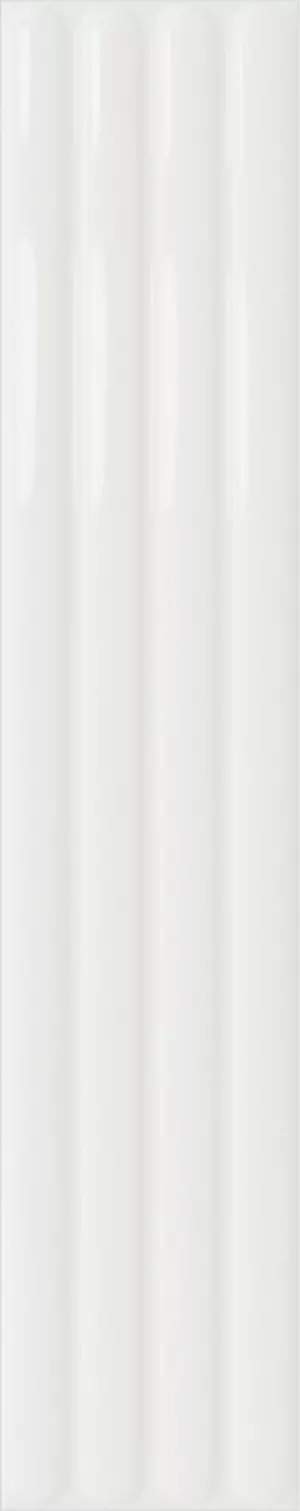 Плитка Dna настенная рельефная Plinto Out White Gloss 54x11 глянцевая белый