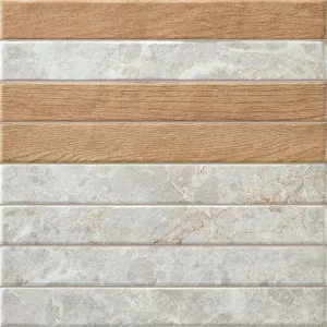 Плитка La Platera 35x35 декор Brick Capri White Mix матовая серо-бежевый