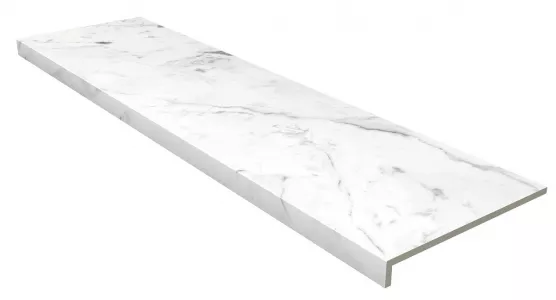 Плитка Ступень фронтальная Gres de Aragon 120x31.5 Marble Anti Slip Rect. Carrara Blanco противоскользящая