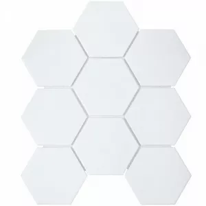 Плитка Starmosaic 30x26 керамическая мозаика Geometry Hexagon Big White Matt матовая