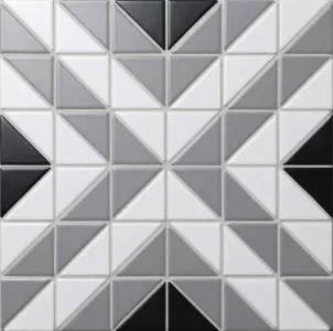 Плитка Starmosaic 28x28 керамическая мозаика Albion Cube Grey матовая