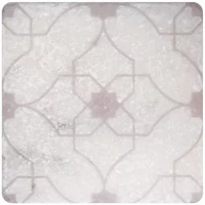 Плитка Stone4Home 10x10 натуральный мрамор Marble White Motif №7 матовая