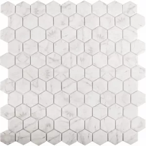 Плитка Vidrepur 32x31 стеклянная мозаика Hexagon Marbles 4300 матовая