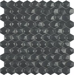 Плитка Vidrepur 32x31 стеклянная мозаика Hexagon Nordic № 908 D матовая объемная