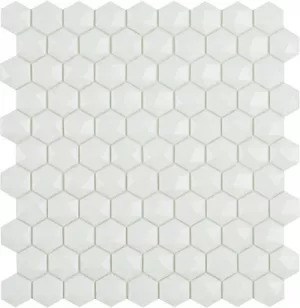 Плитка Vidrepur 32x31 стеклянная мозаика Hexagon Nordic № 910 D матовая объемная