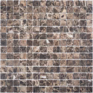 Плитка Wild Stone 31x31 мозаика нат. мрамор Classic Dark Emperador Matt матовая