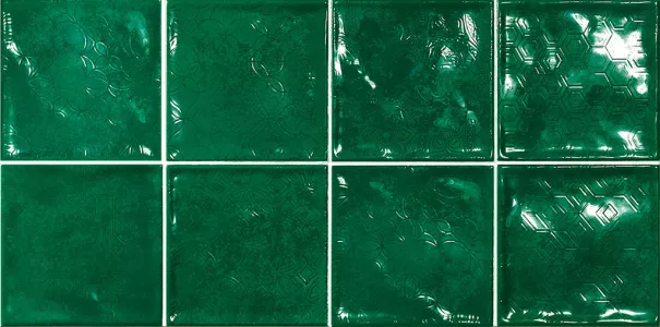Плитка El Barco настенная декорированная Decorado Chic Verde 15x15 глянцевая зеленый