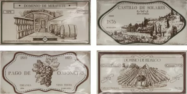 Плитка для стен Fabresa 20x10 Декор Artisan Hueso Wine Labels Decor Mix глянцевая