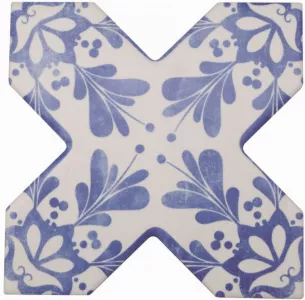 Керамогранит Cevica Becolors Cross Dec. Stencil Electric Blue матовая 13x13